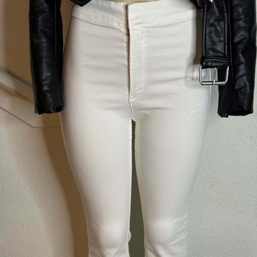 Zara Women's Cream Flare Jeans